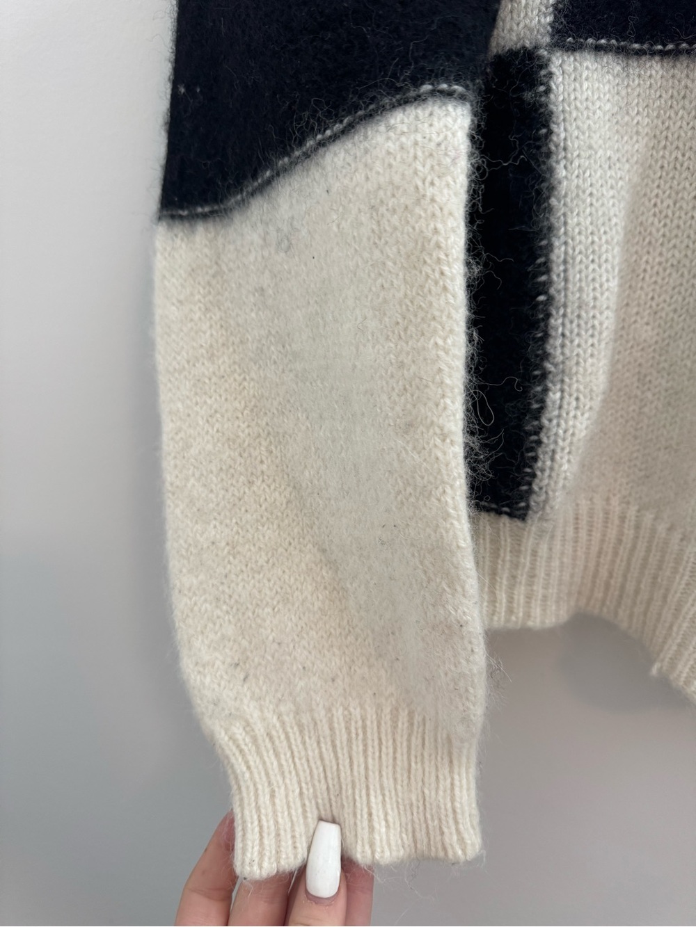 Mother The Long Drop Checkered Entry Fee Alpaca Wool Jumper - Picture 6 of 13